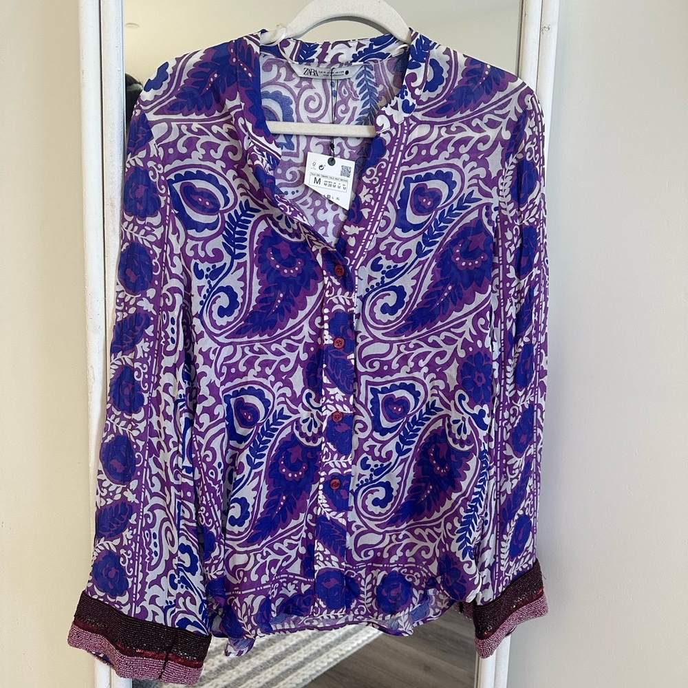 Zara beaded blouse